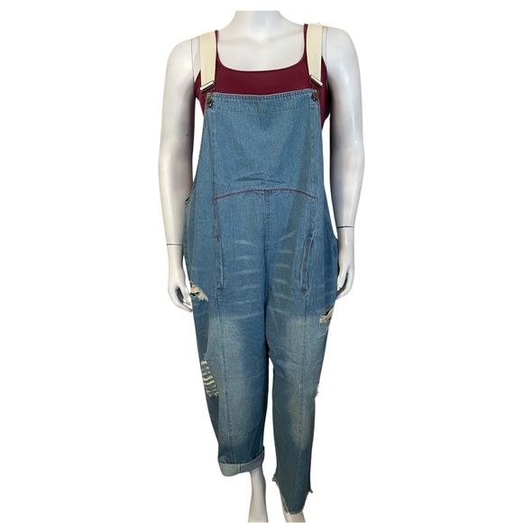 YESNO P60 WOMENS JEANS CROPPED PANTS OVERALL JUMPSUIT - Picture 9 of 11